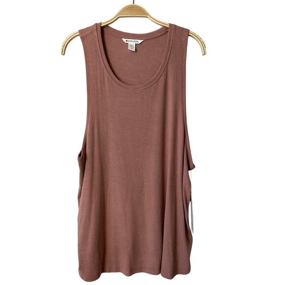 Athleta Well Rested Rib Sleep Tank Top Women XL Rose Pink Loungewear Relaxed NWT - Picture 1 of 10